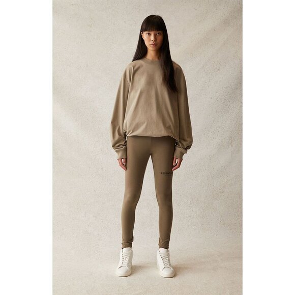 Fear of God Essentials Athletic Leggings in Taupe - Picture 2 of 5